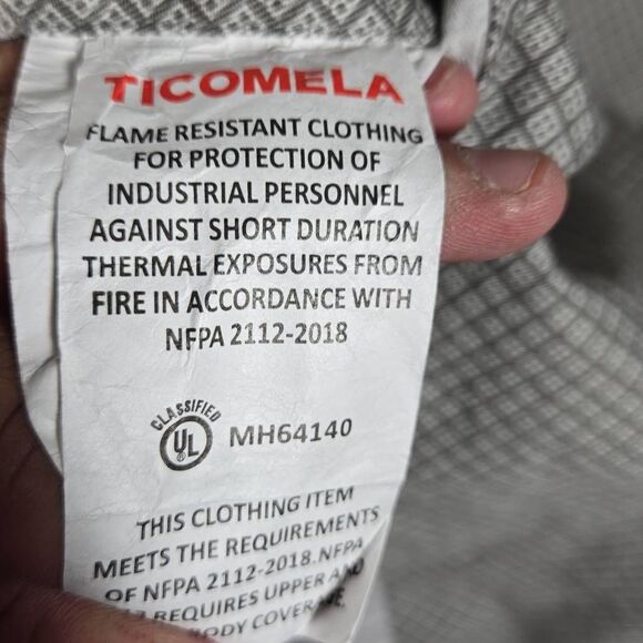 Ticomela FR Shirt Button Shirt XL Geometric Pattern Long Sleeve - Picture 10 of 12